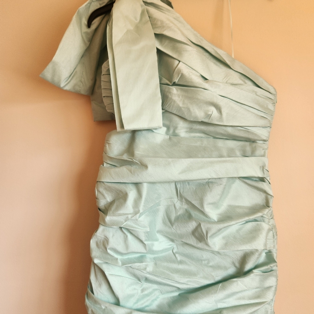NWT! Helen O'Connor Anthropologie Mint Green Light Blue Crest Dress Siz… - Picture 7 of 8